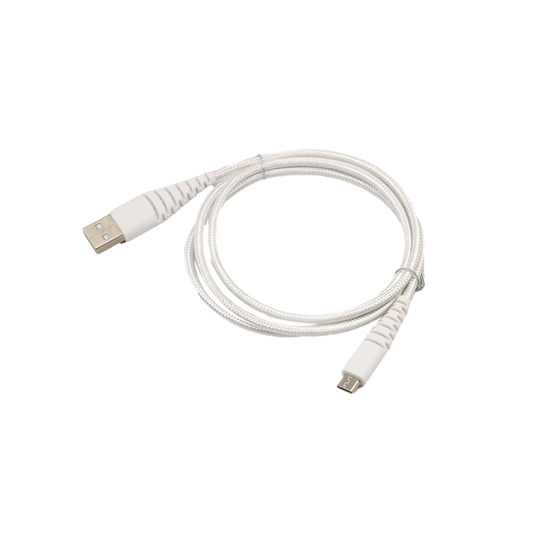 USB 2.0 A M TO MicroB white braid